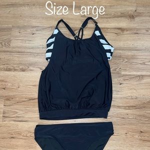 TWO PIECE TANKINI SWIMSUIT- Size Large